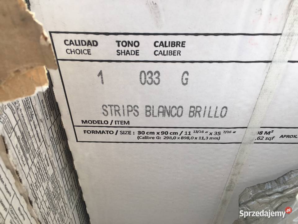 Glazura płytka ścienna strips bianco brillo Reguły