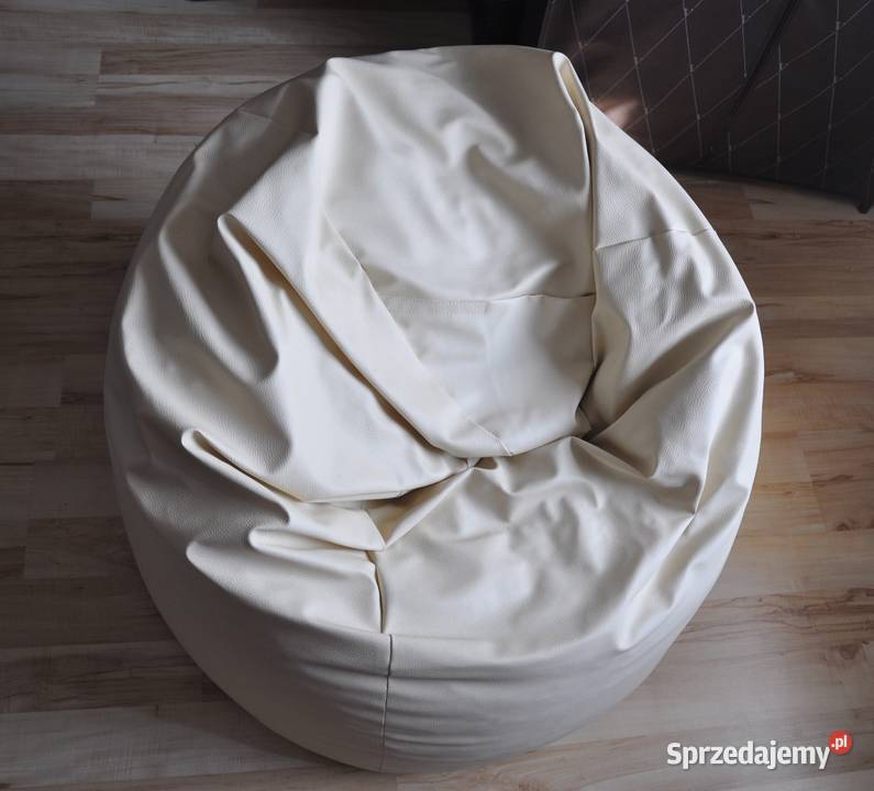 Beżowa pufa ekoskóra