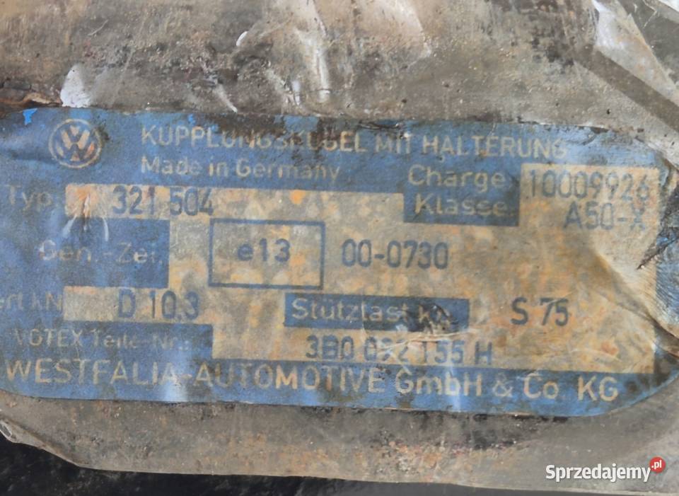 HAK HOLOWNICZY WPINANY WYPINANY WIĄZKA VW PASSAT Działoszyce