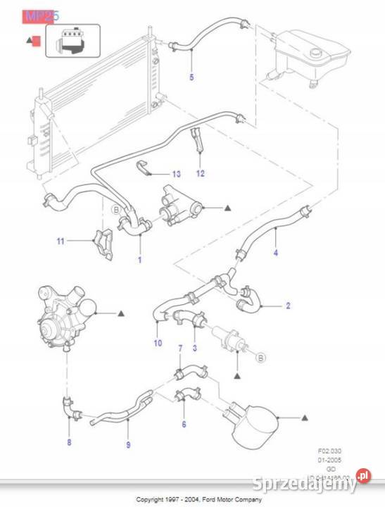PRZEWÓD WODY FORD MONDEO 9200 25 D 3494606 osobowe