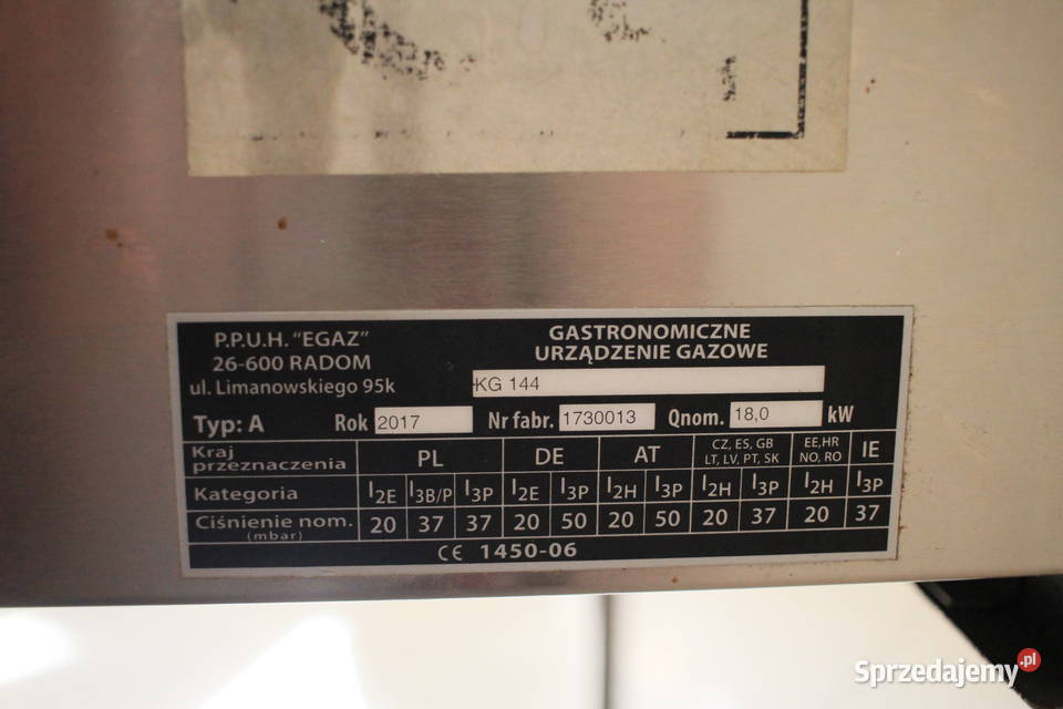 Kuchnia gazowa 4 palniki z półką 18 kW Egaz 144 Pszczyna