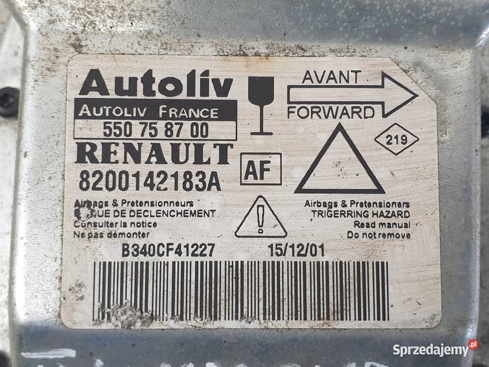 Renault Laguna II MODUŁ sensor AIRBAG PODUSZEK osobowe Rudka