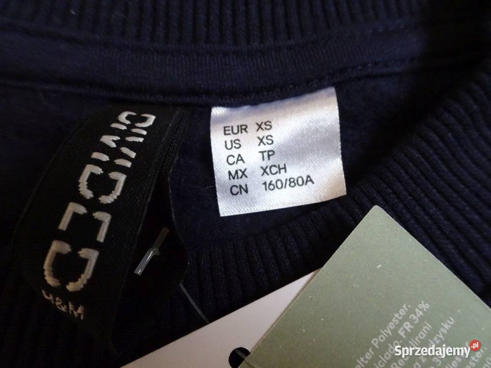HM ciepła Bluza granatowa Nadruk 34 XS Nowa Nowy Sącz