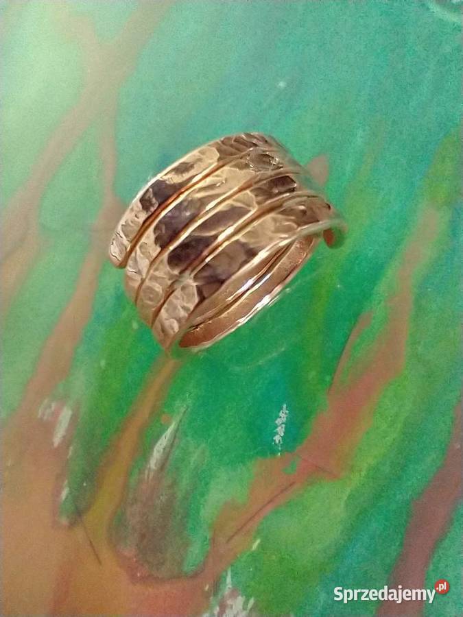 Pierścionek obrączka spirala czysta miedź Rękodzieło Łódź