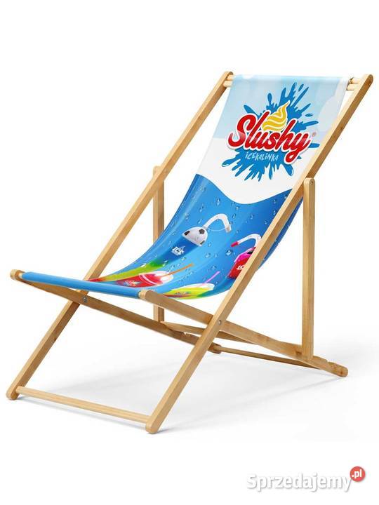 Drewniany leżak plażowy reklamowy granita SLUSHY świętokrzyskie