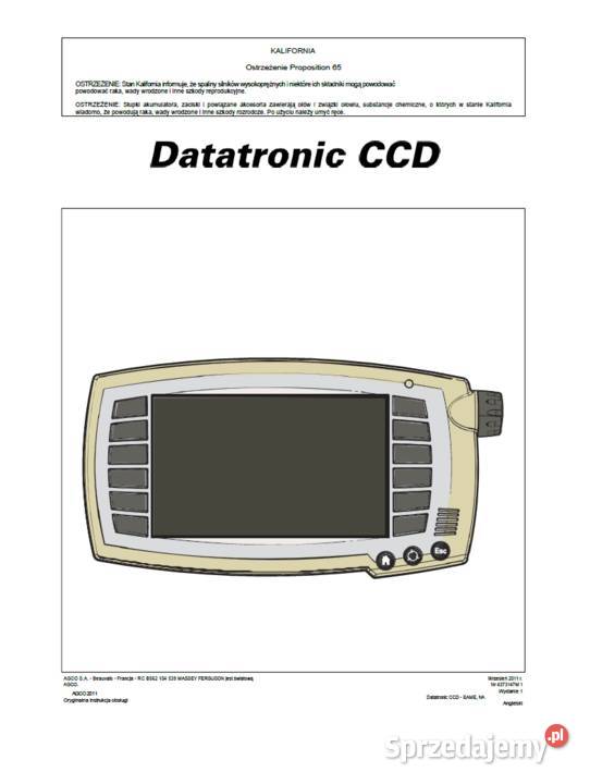 DATATRONIC CCD Massey Ferguson instrukcja Gdańsk