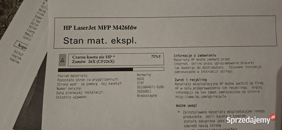 Drukarka HP LaserJet MEP M426fdw Czytaj opis do Zielona Góra
