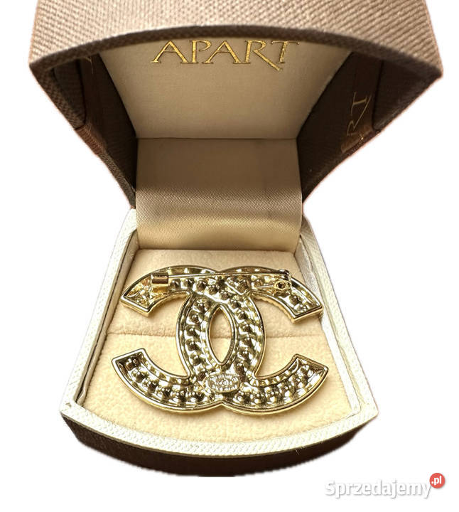 Broszka Zawieszka Chanel złota z cyrkoniami Warszawa