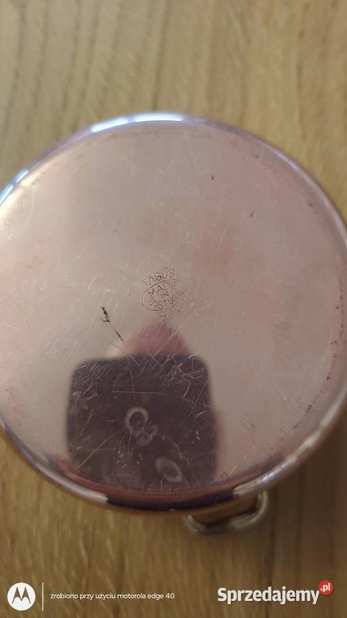 Miedziany garnek sygnowany z Portugali Garnki i szybkowary Ciechanów