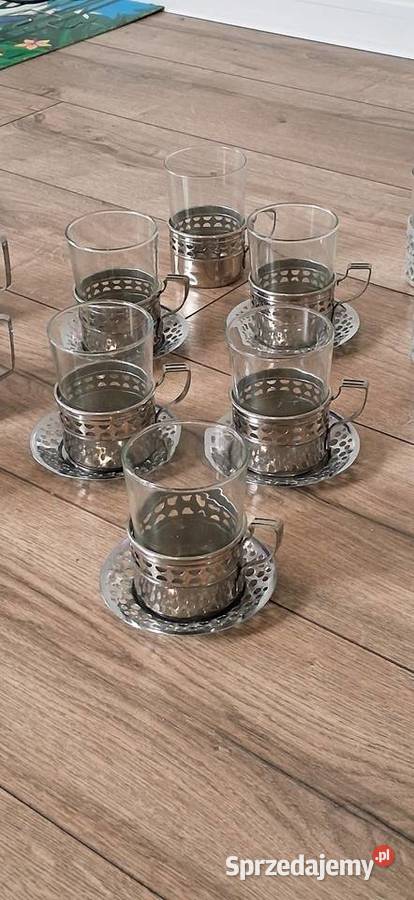 Szklanki z koszykami z czasów PRL Sulejów