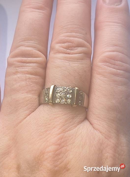 Pierścionek srebro 925 złoto 375 certyfikat Myślenice sprzedam