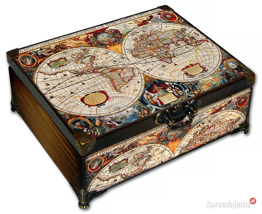 okuta SZKATUŁKA drewniana STARA MAPA 6 Bydgoszcz