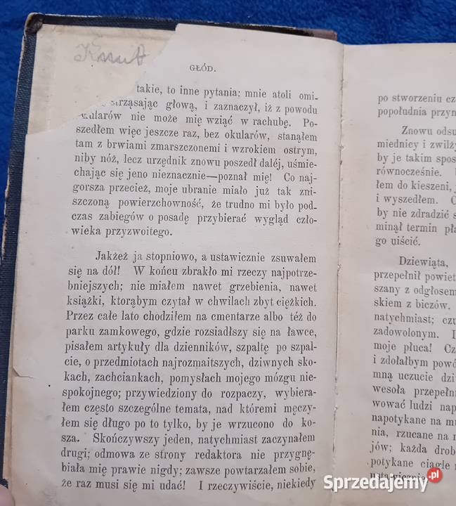 Knut Hamsun Głód Wydanie przedwojenne Półskórek Koźminek