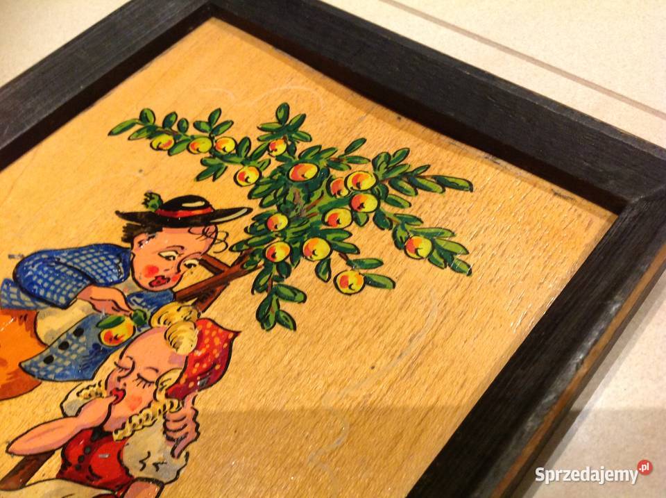 Stary Obrazek Ręcznie malowany Sygnowany lubuskie Nowa Sól