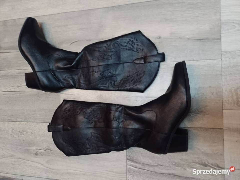 40 Czarne wyszywane Kozaki kowbojki NOWE czarny Kozaki małopolskie Kraków