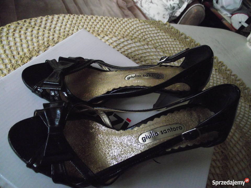 WŁOSKIE MARKOWE SZPILKI SKÓRA LAKIEROWANA r 36 Półbuty Piła