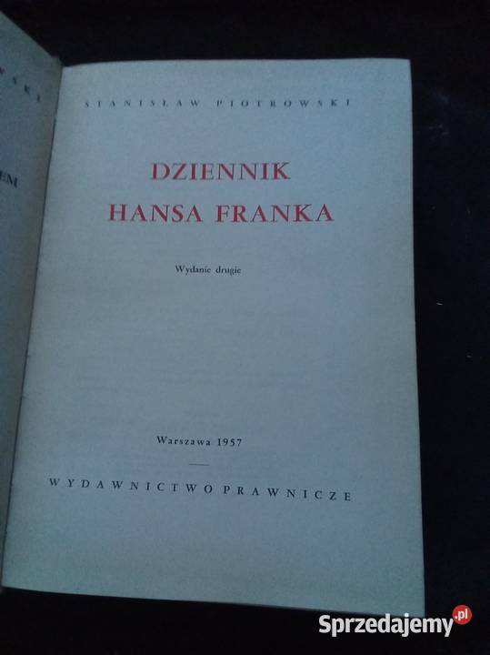 Dziennik Hansa Franka mazowieckie Warszawa