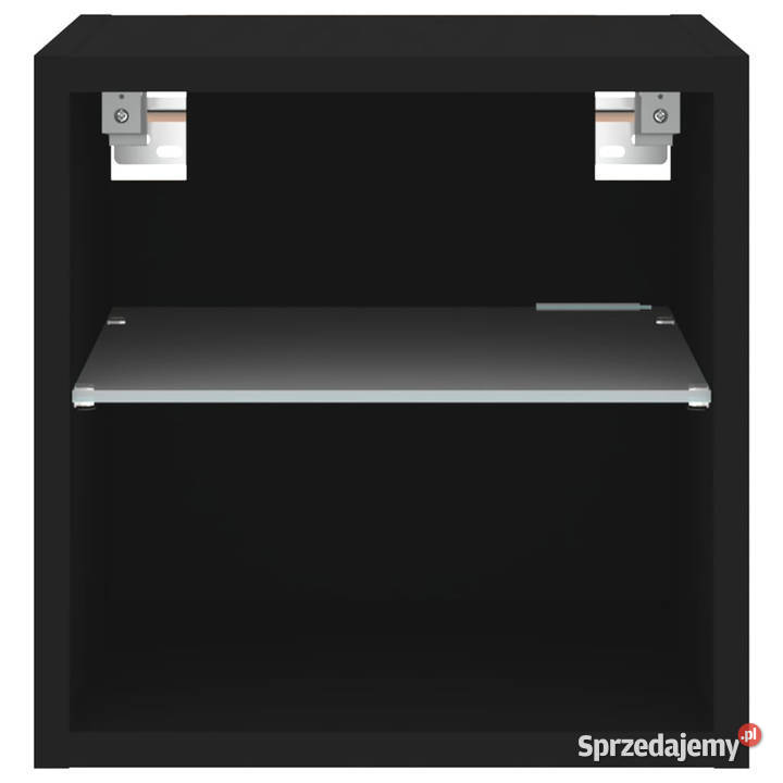 Ścienna szafka TV z LED czarna 30x285x30 RTV Warszawa