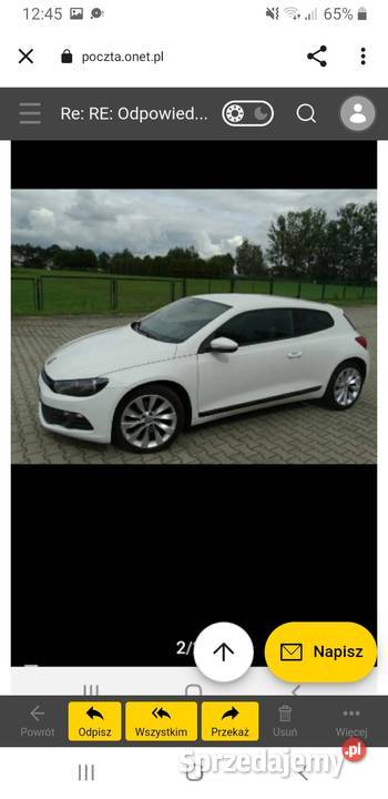 Sprzedam vw scirocco 2009 przebieg 185000 kolor śląskie