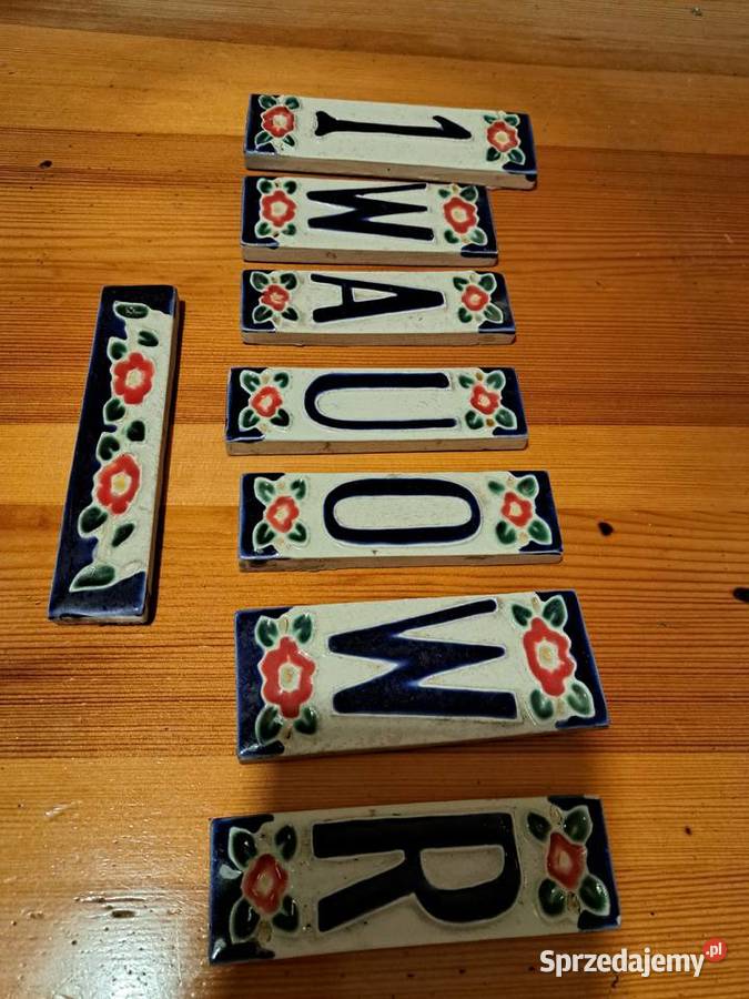 Retro plytki ozdobne ceramiczne z lat 60 tych Lubań