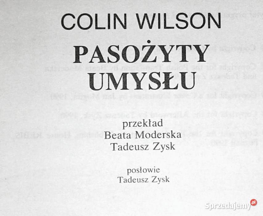 Pasożyty umysłu Colin Wilson sprzedam