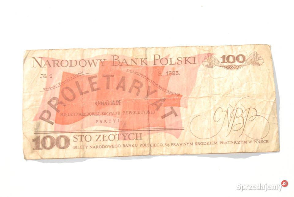 Stary banknot 100 złotych Waryński 1986 antyk Cieszyn