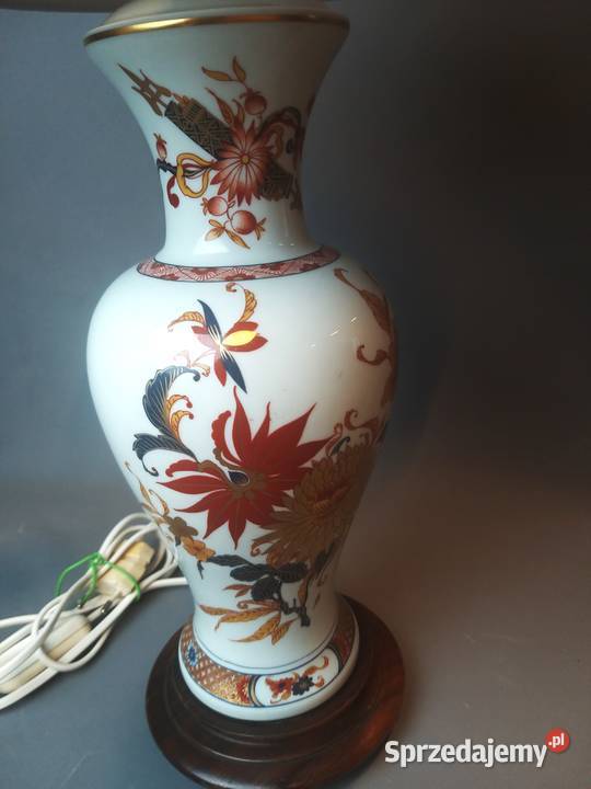 Porcelanowa lampa stołowa kwiaty Limoges Francja Pomiechówek