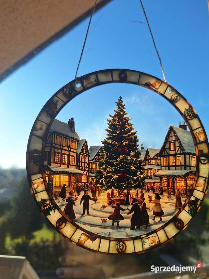 Witraż świąteczny na okno szybę dekoracja ozdoba Boże Narodzenie Kalisz