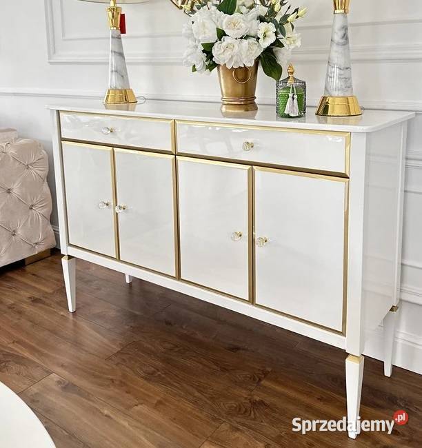 Komoda glamour ELEGANCE z dekorami styl hamptons Warszawa