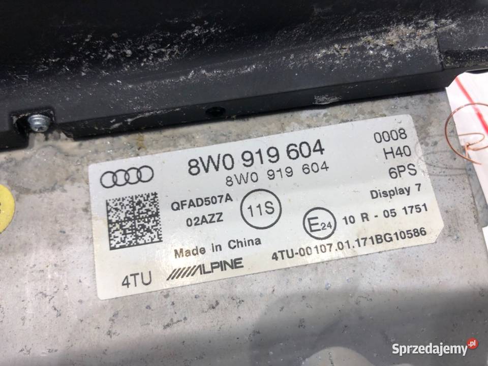 WYŚWIETLACZ AUDI A4 B9 8W0919604 EKRAN MONITOR podkarpackie