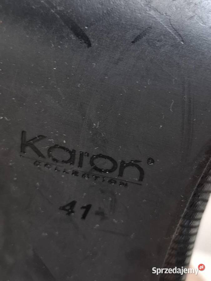Skórzane czółenka 41 czarne Karon na słupku Kraków sprzedam