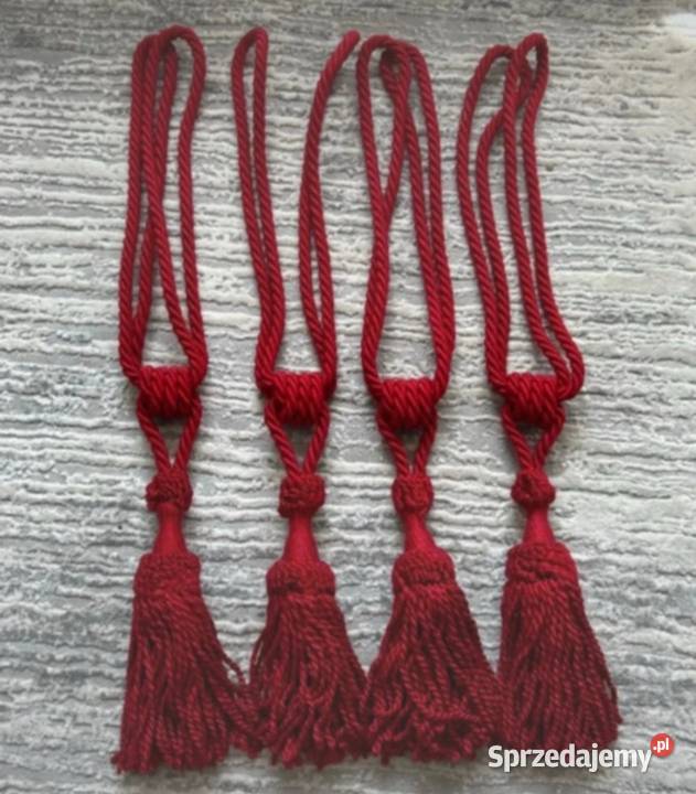 Pompony do podwieszania zasłon kolor bordo 4