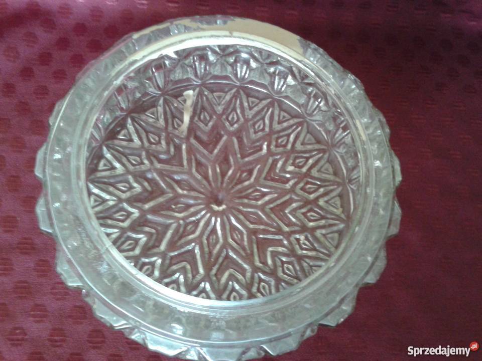 Klosz szklany przezroczysty rzeźbionyPlafoniera Łódź