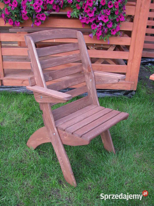Krzesło ogrodowe drewniane składane typ X drewno Krzesła ogrodowe Kalety