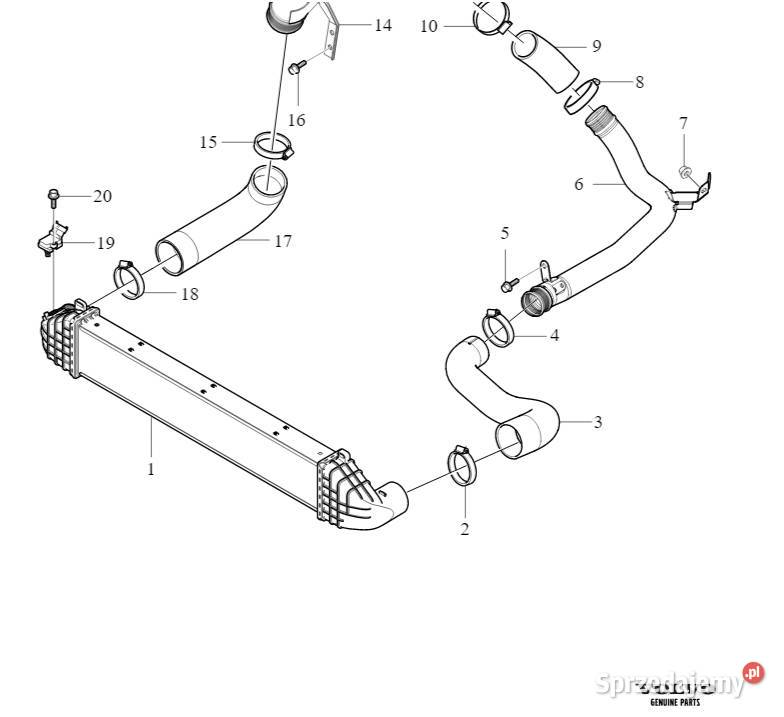 VOLVO V40 V40CC lewa rura aluminiowa intercooler dolnośląskie Bielany Wrocławskie