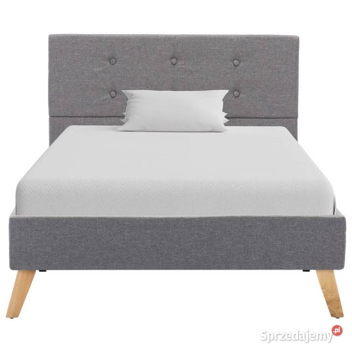 vidaXL Rama łóżka, jasnoszara, tkanina, 90 x 200 cm (284186)