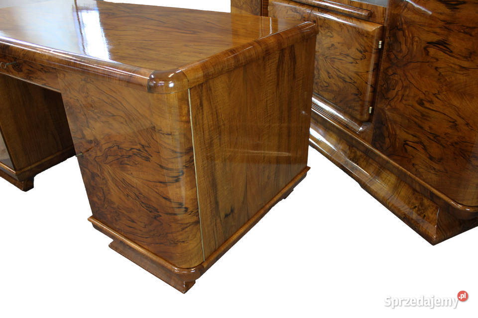 Zestaw gabinetowy art deco biurko biblioteka Zielonka