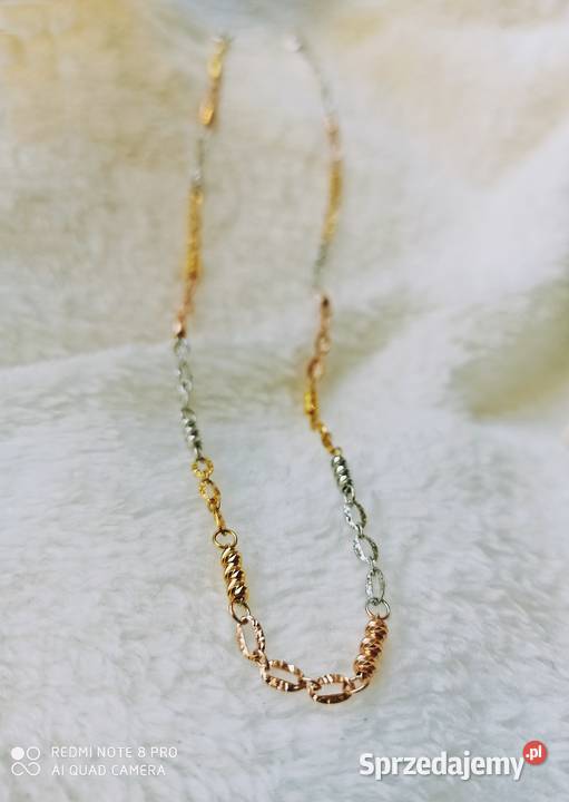 Pozłacany łańcuszek splot 51 naszyjnik rose Warszawa