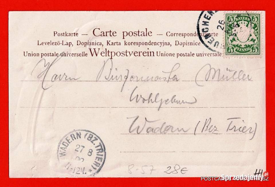 Pocztówka Piwo Kufel Gruss 1900 Birofilistyka Wrocław