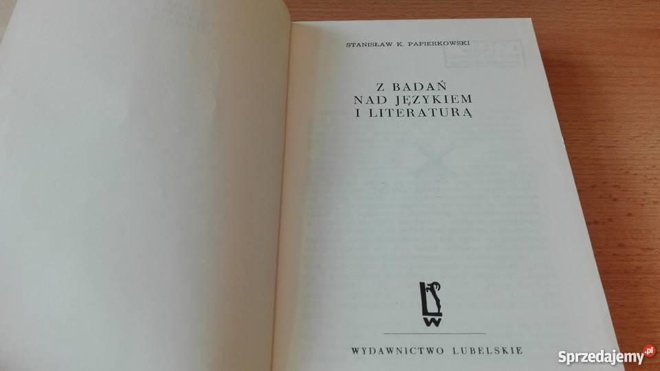 Z badań językiem i literaturą Stanisław Gdańsk sprzedam