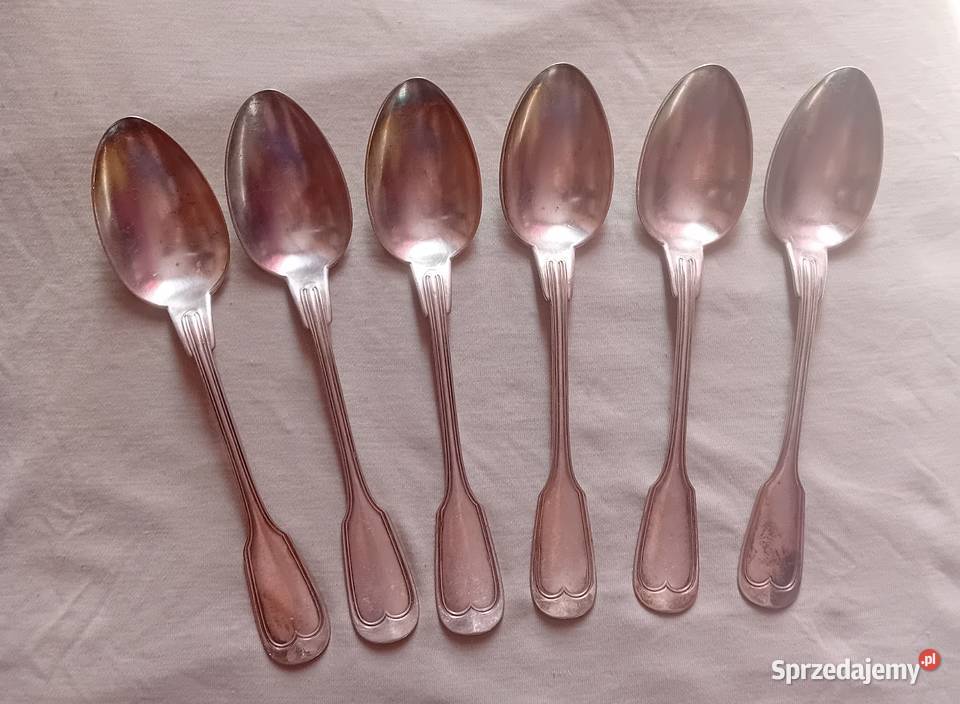 Komplet 6 platerowanych łyżek stołowych Gustaw Koźminek