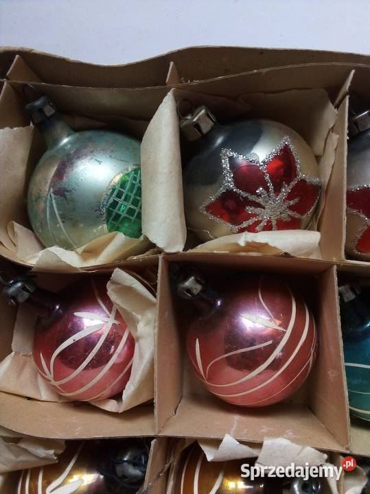 stare szklane bombki vintage PRL