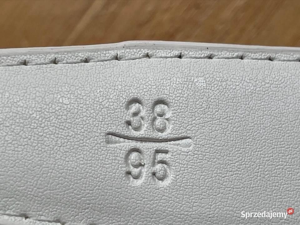 Biały pasek YSL Yves Saint Laurent Skóra