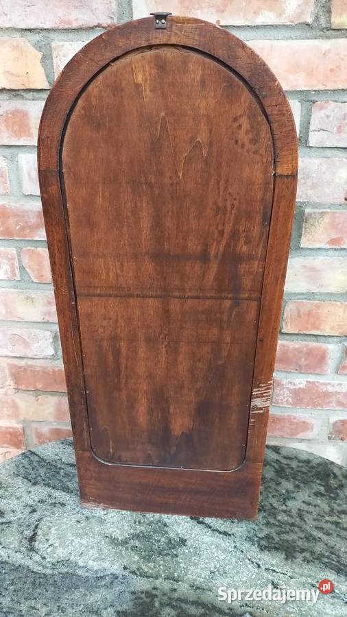 Lustro w drewnianej ramie z szufladką schowkiem Gawroniec