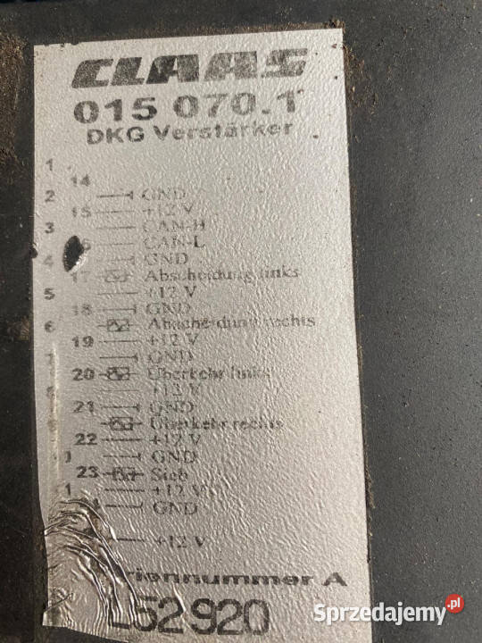 Claas 015 0701 L52920 DKG Verstarker Jastrzębniki sprzedam