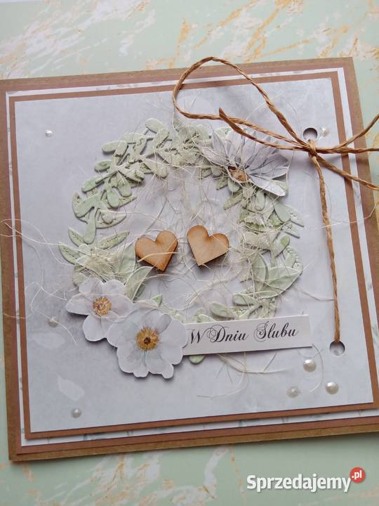 Kartka ręcznie robiona ślub Trzcianka