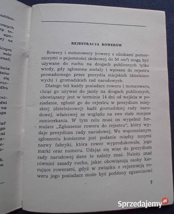 Z Słabęcki Zasady ruchu rowerowego WKŁ 1962 r Koźminek