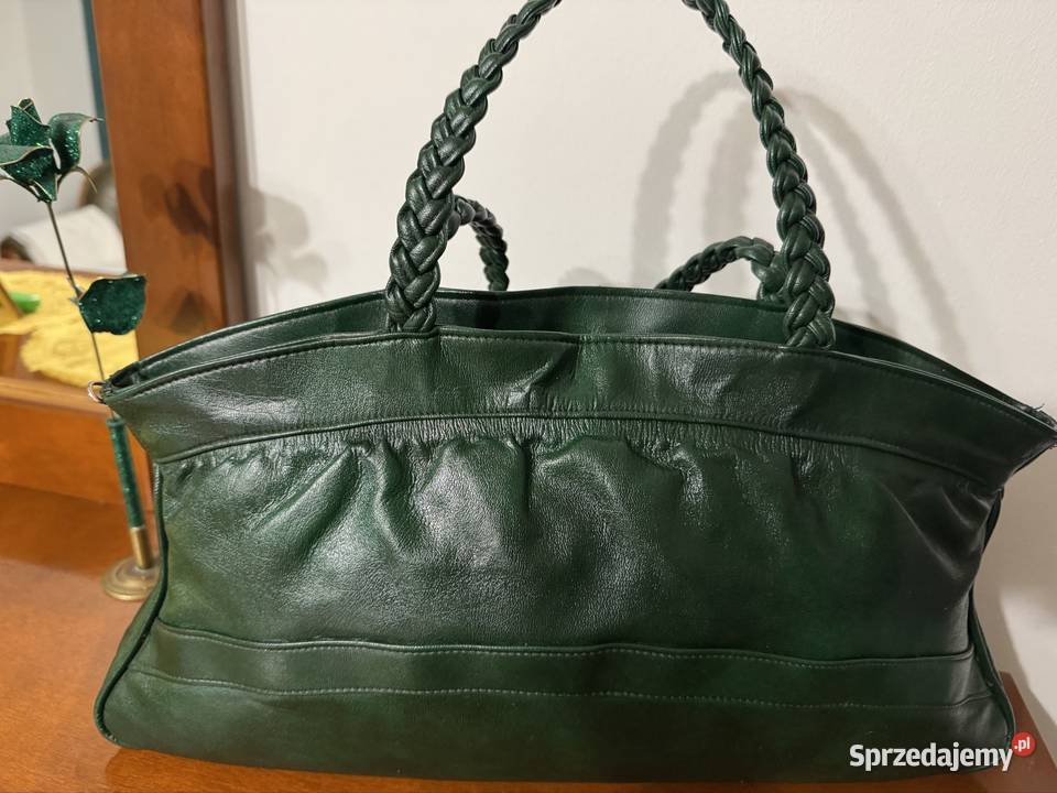 Torebka z naturalnej skóry z plecioną rączką Na 42cm Moda i Styl śląskie Częstochowa