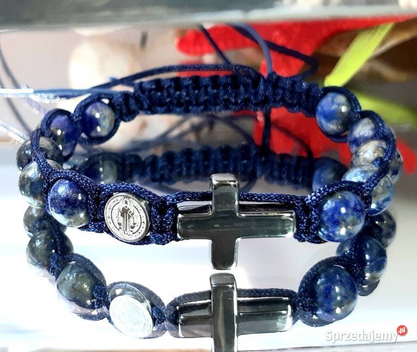 BRANSOLETKA KAMIEŃ LAPIS HEMATYT ŚW BENEDYKT śląskie Chorzów