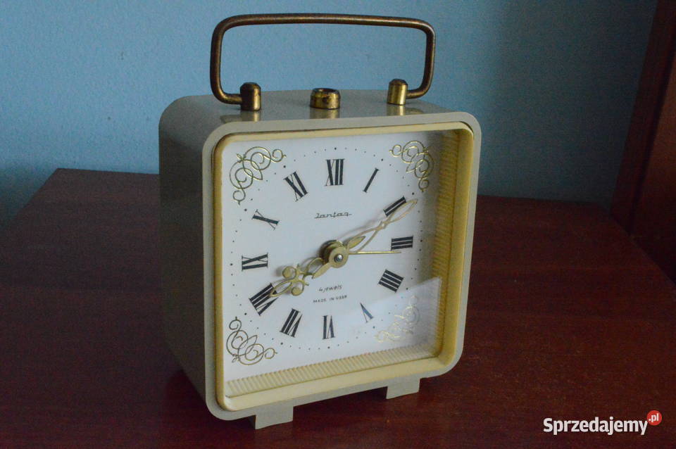 DUŻY BUDZIK JANTAR 4 JEWELS Z UCHWYTEM MOSIĘŻNYM Zawiercie sprzedam